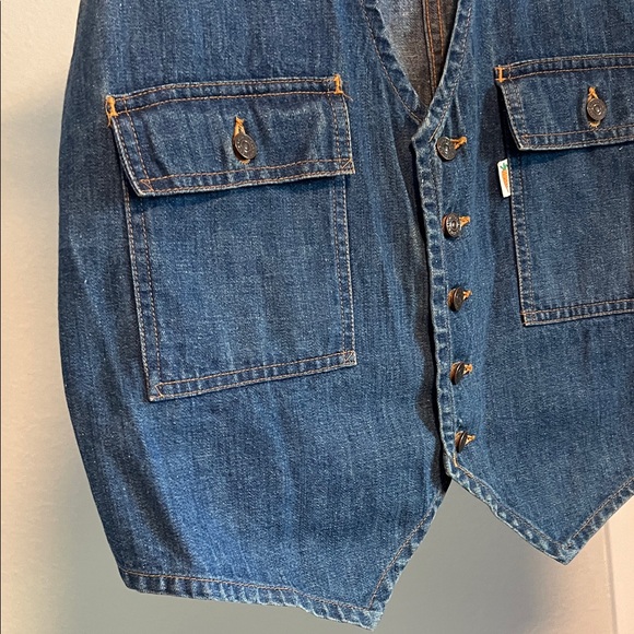 Levi's Produce Blue Denim Vest in Very Nice Condition - Picture 4 of 11